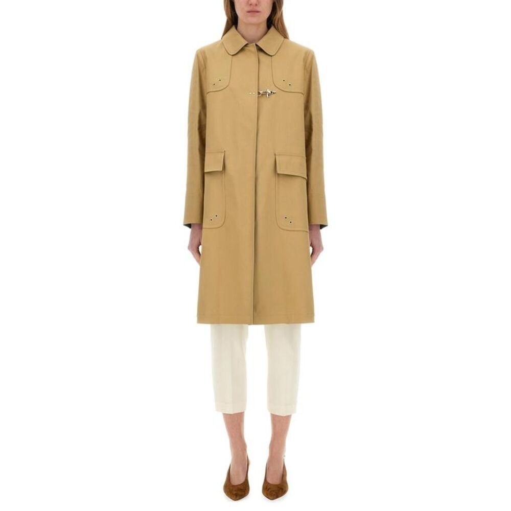 FAY Toggle Closure Trench Coat Women Beige Coats & Jackets